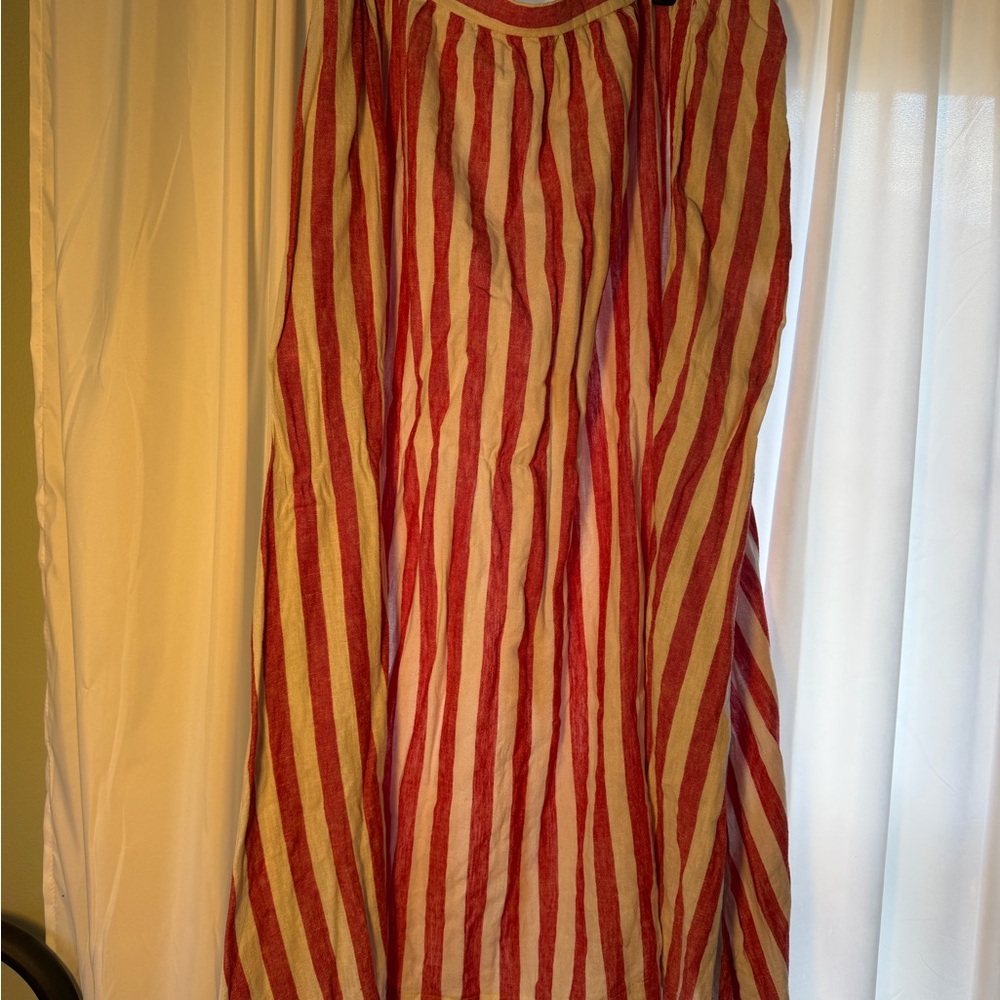 Ava & Viv Red and White Striped Maxi Skirt